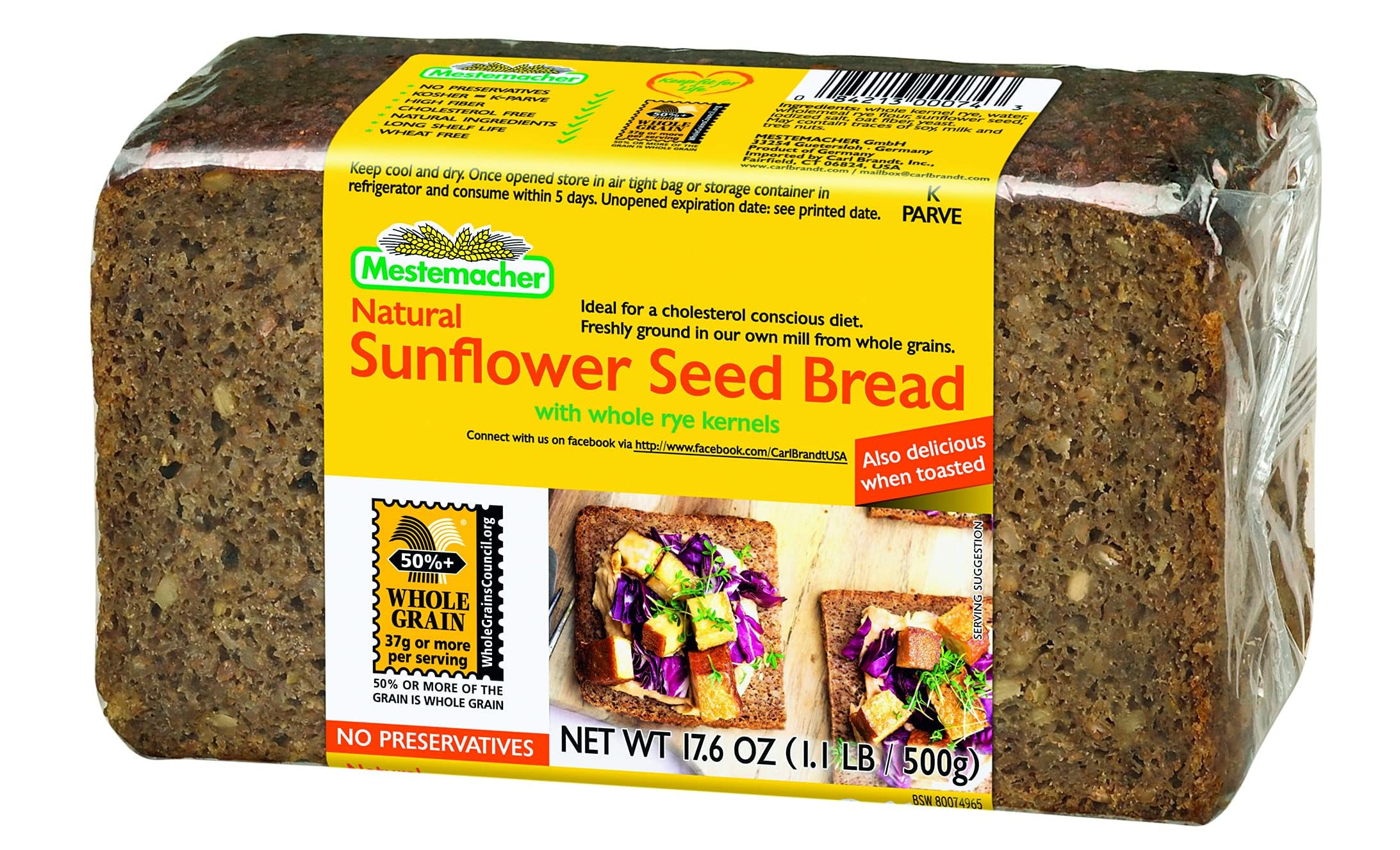 Mestemacher sliced loaf close-up displaying dense texture and lasting structure