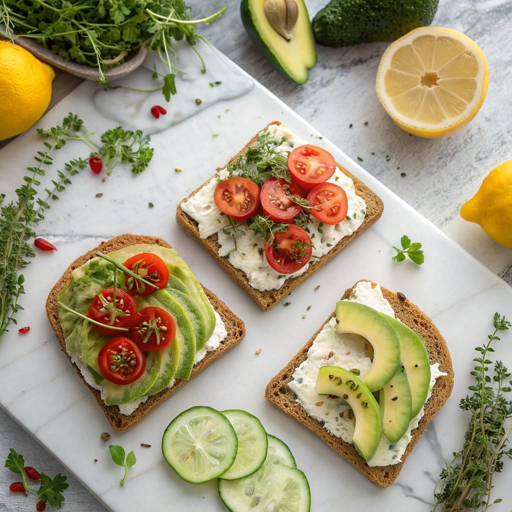 Mestemacher toast breakfast in use illustrating reliable toasting and toppings support