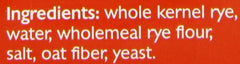 Mestemacher whole rye close-up of dense texture providing hearty bite and fiber benefit