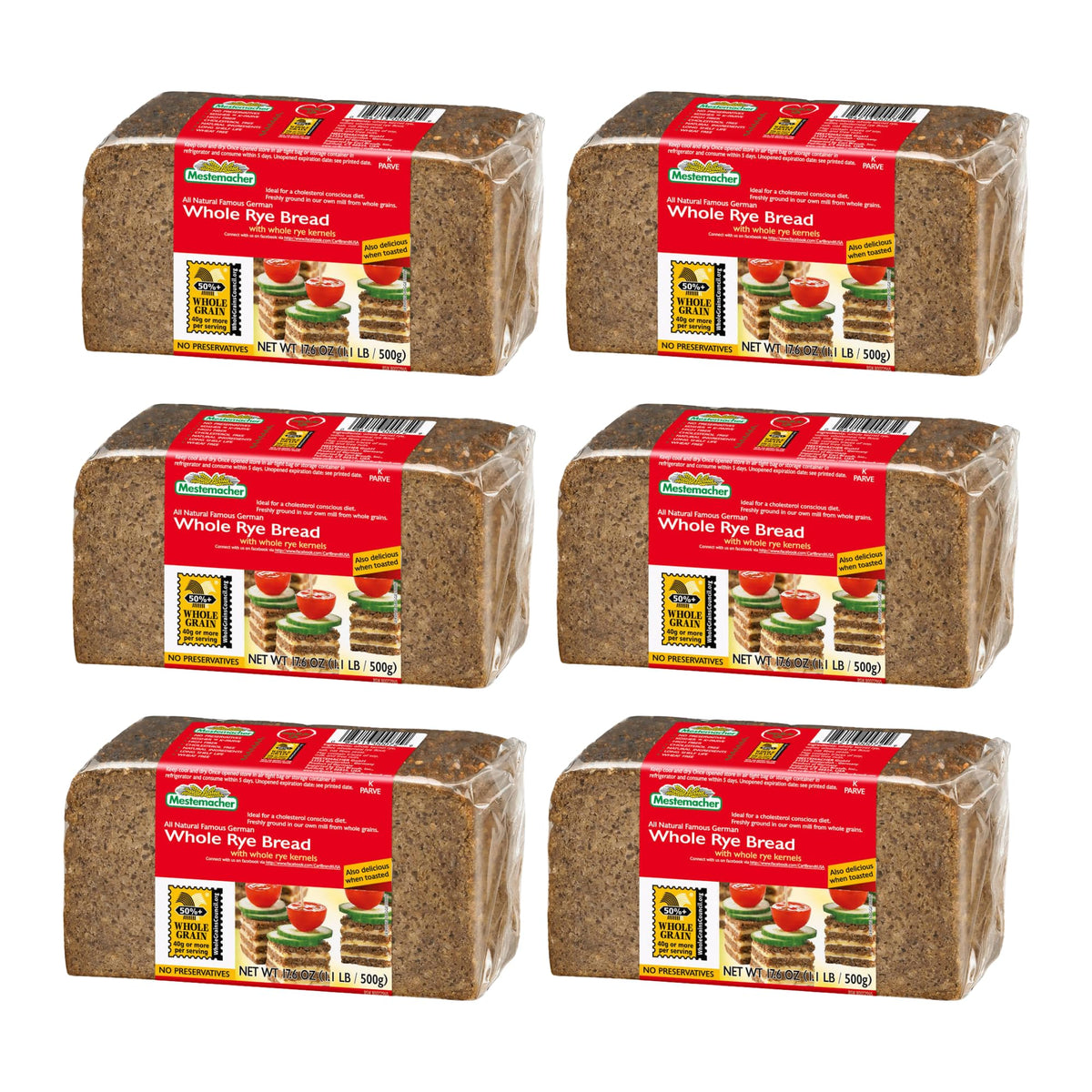 Mestemacher front packaging showing loaf and high-fiber claim for easy recognition