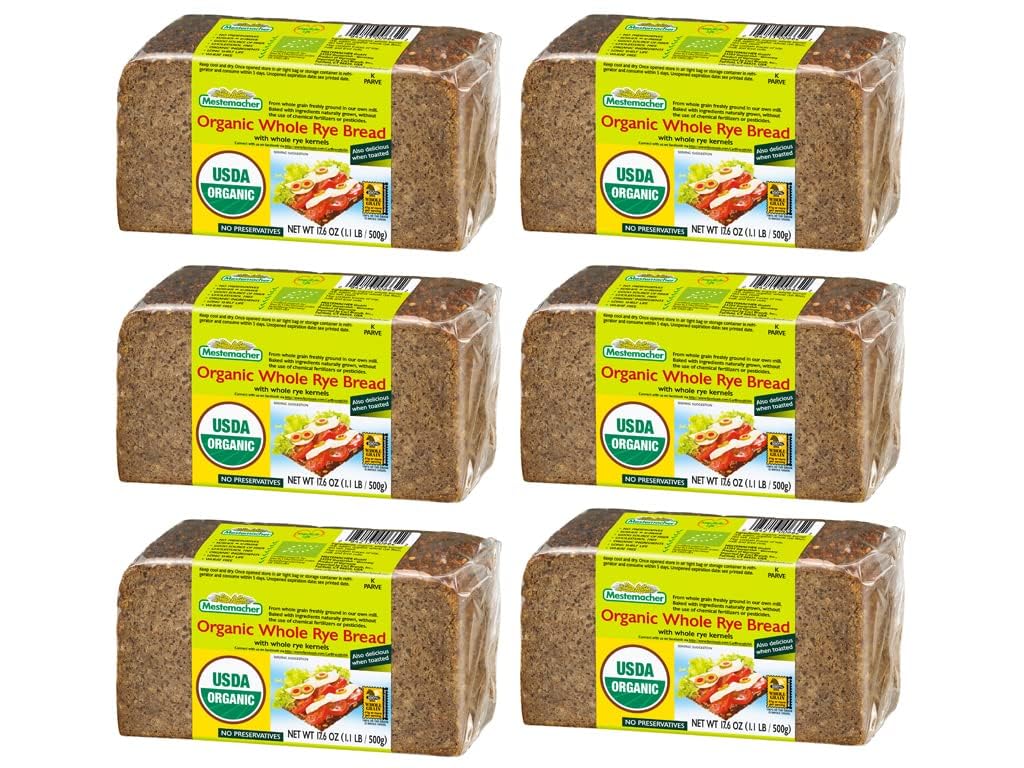 Mestemacher front packaging showing organic rye and pack details for convenience