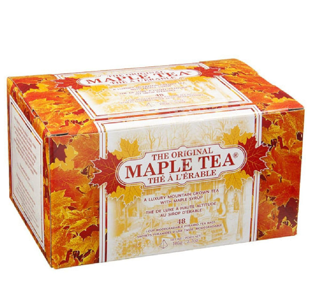 Metropolitan Tea box front view showing label and 48 tea bags, promising consistent flavor