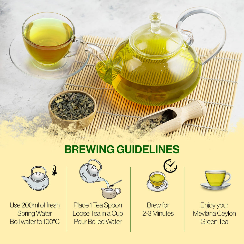 MEVLÂNA tea leaves steeping in glass pot releasing aroma and flavor