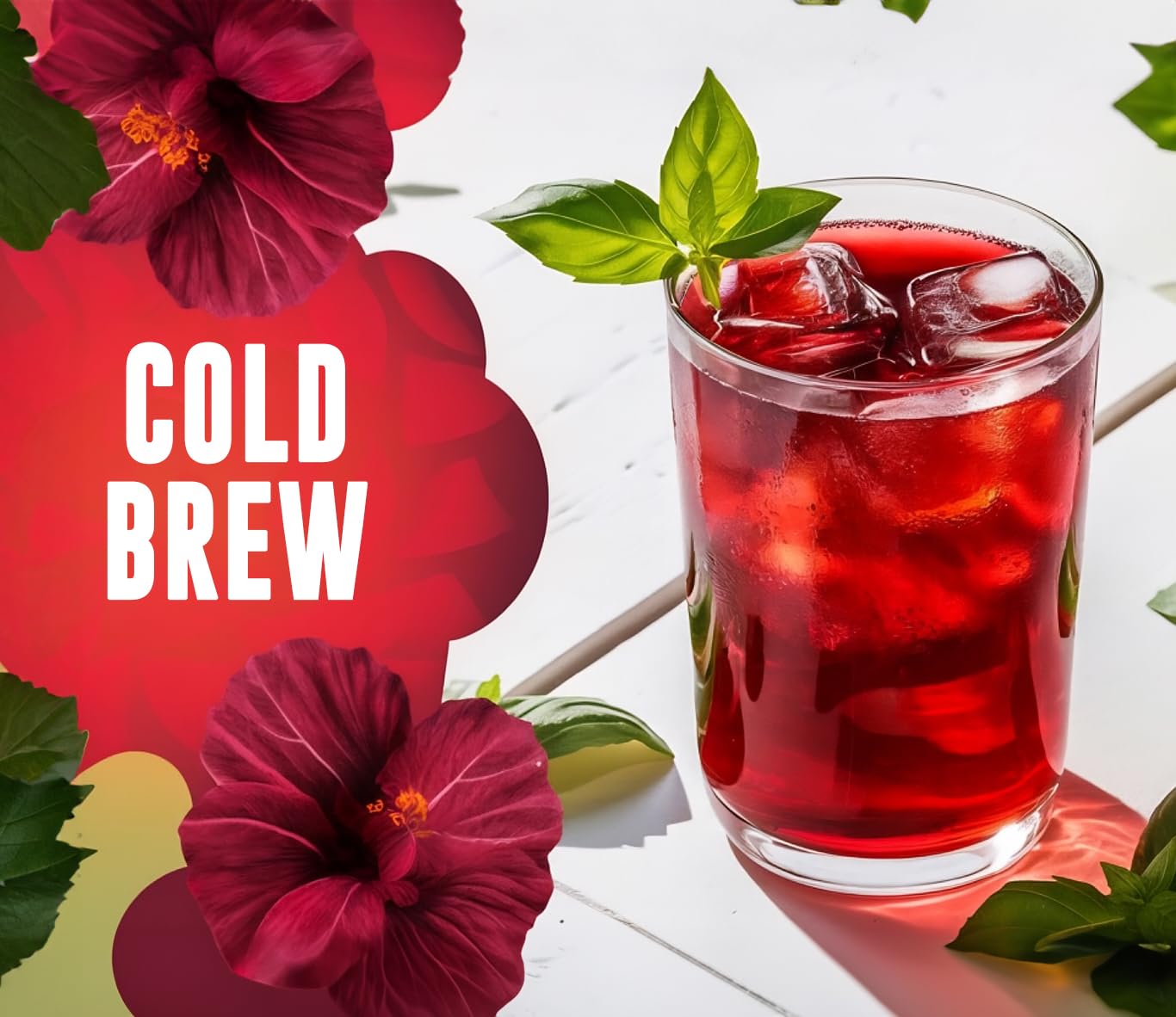 Mexgrim brewed hibiscus tea in cup demonstrating deep red infusion