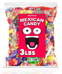 Mexgrim front of package showing 3lb bulk mix and bright branding for parties