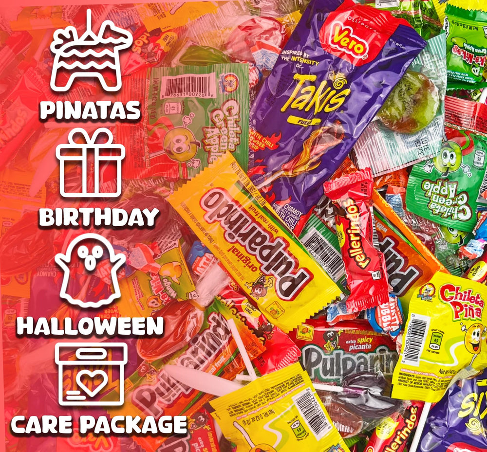 Mexgrim lollipop collection arranged to show spicy and sweet flavor variety