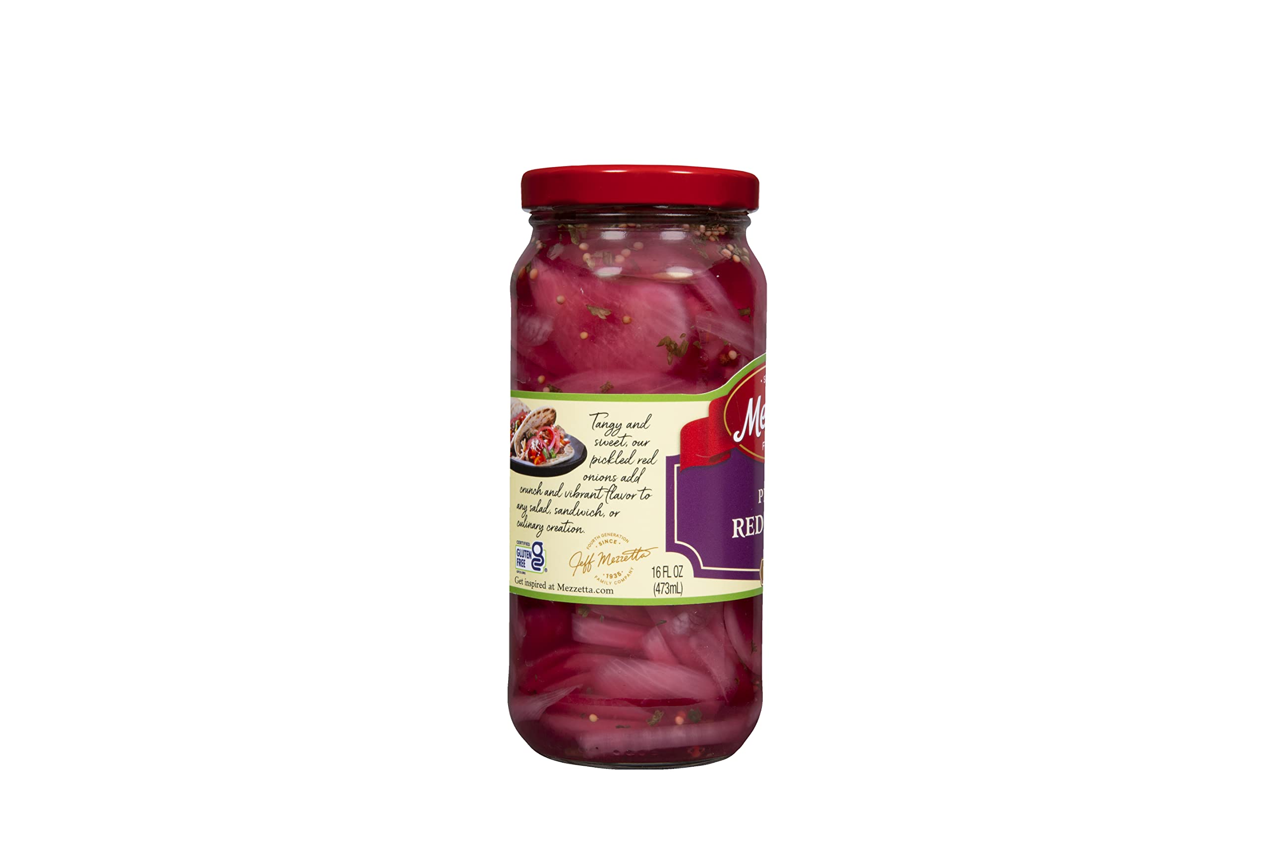 Close-up of Mezzetta onions showing crisp texture and vibrant color