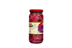 Close-up of Mezzetta onions showing crisp texture and vibrant color