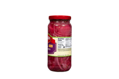 Mezzetta pickled red onions on sandwich adding tangy, bright flavor