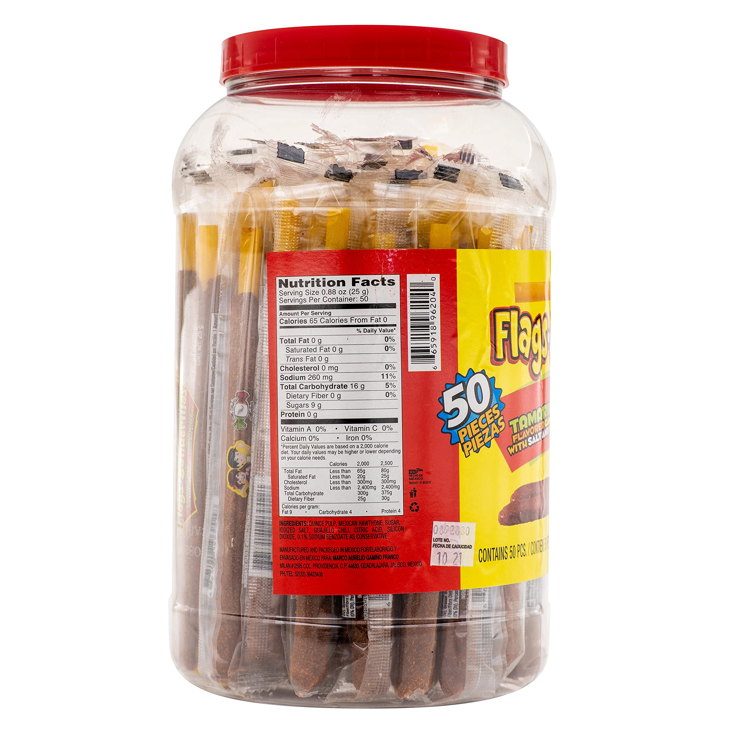 Mi Dulce Mexico individually wrapped banderilla to show portioning and freshness