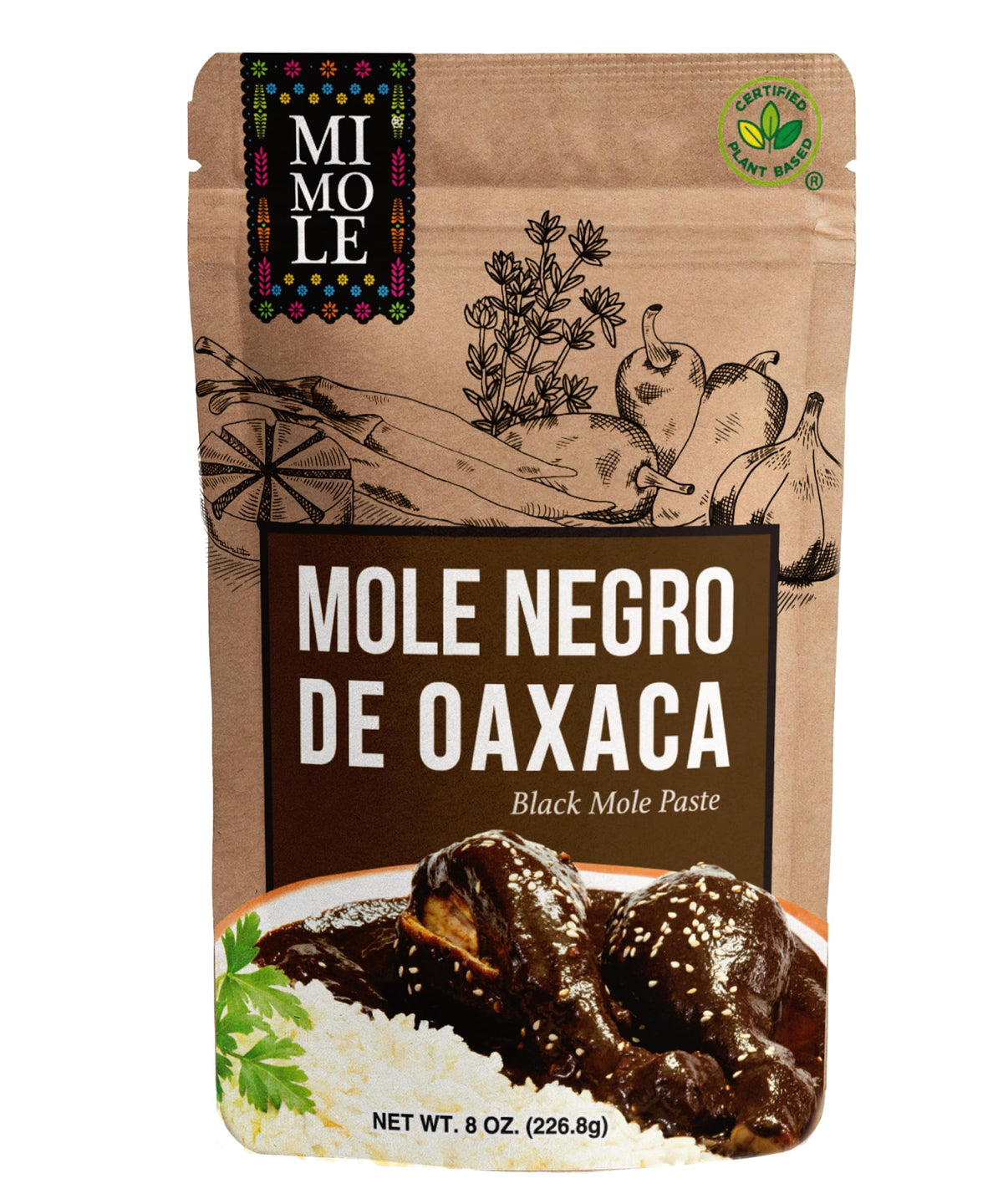 Mi Mole jar front label showing authentic Oaxacan branding and clear instructions