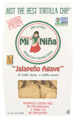 Mi Nina front packaging showing bold jalapeño agave branding and bag design