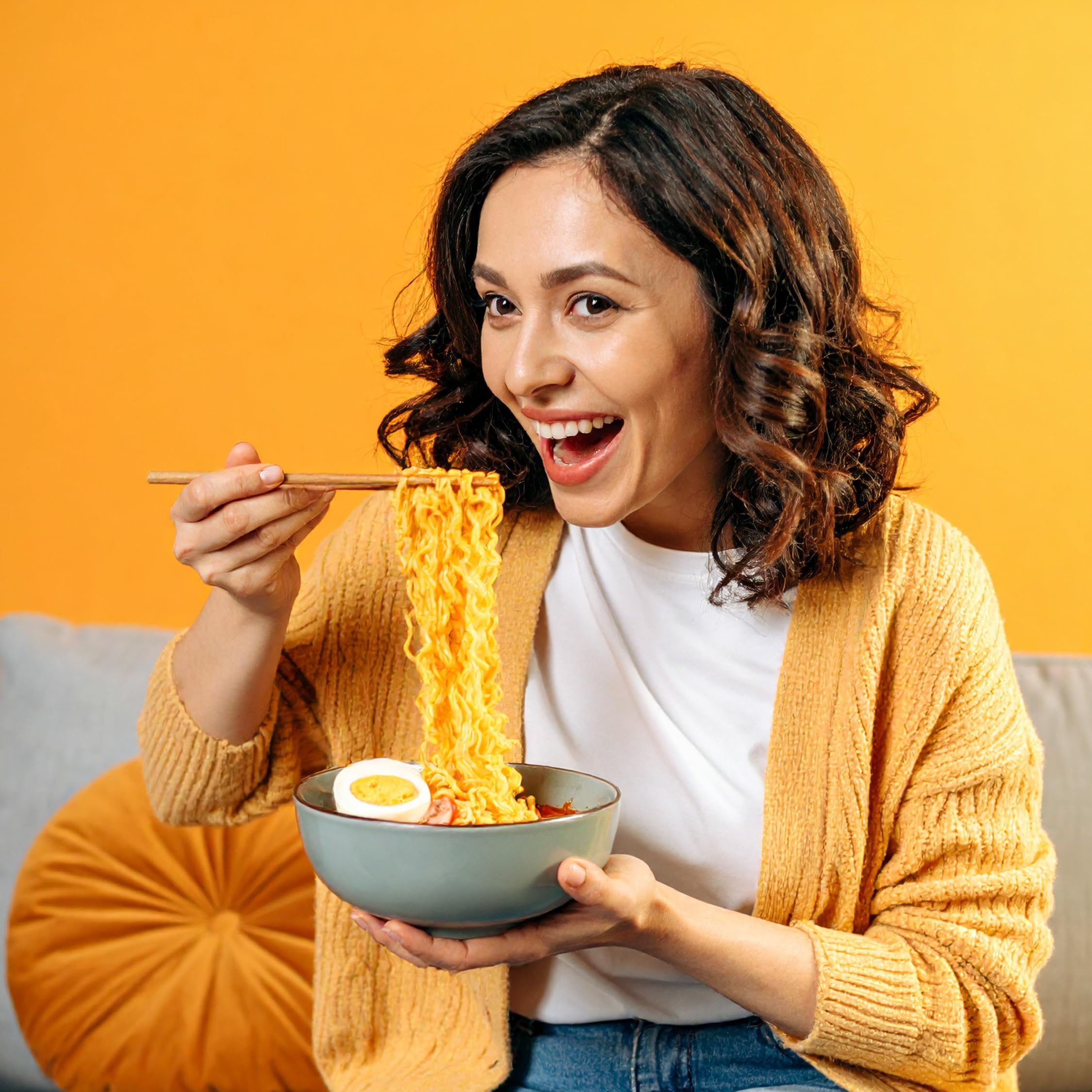 Wingsfood Sedaap on kitchen counter depicting quick meal lifestyle