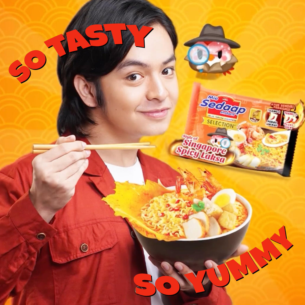 Wingsfood Sedaap held in hand to show single-serve size and portability