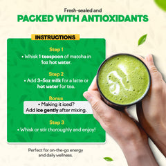 Close-up of Miaroo matcha powder fine texture showing smooth blendability benefit