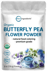 Micro Ingredients pouch front view showing label and resealable top, highlights freshness