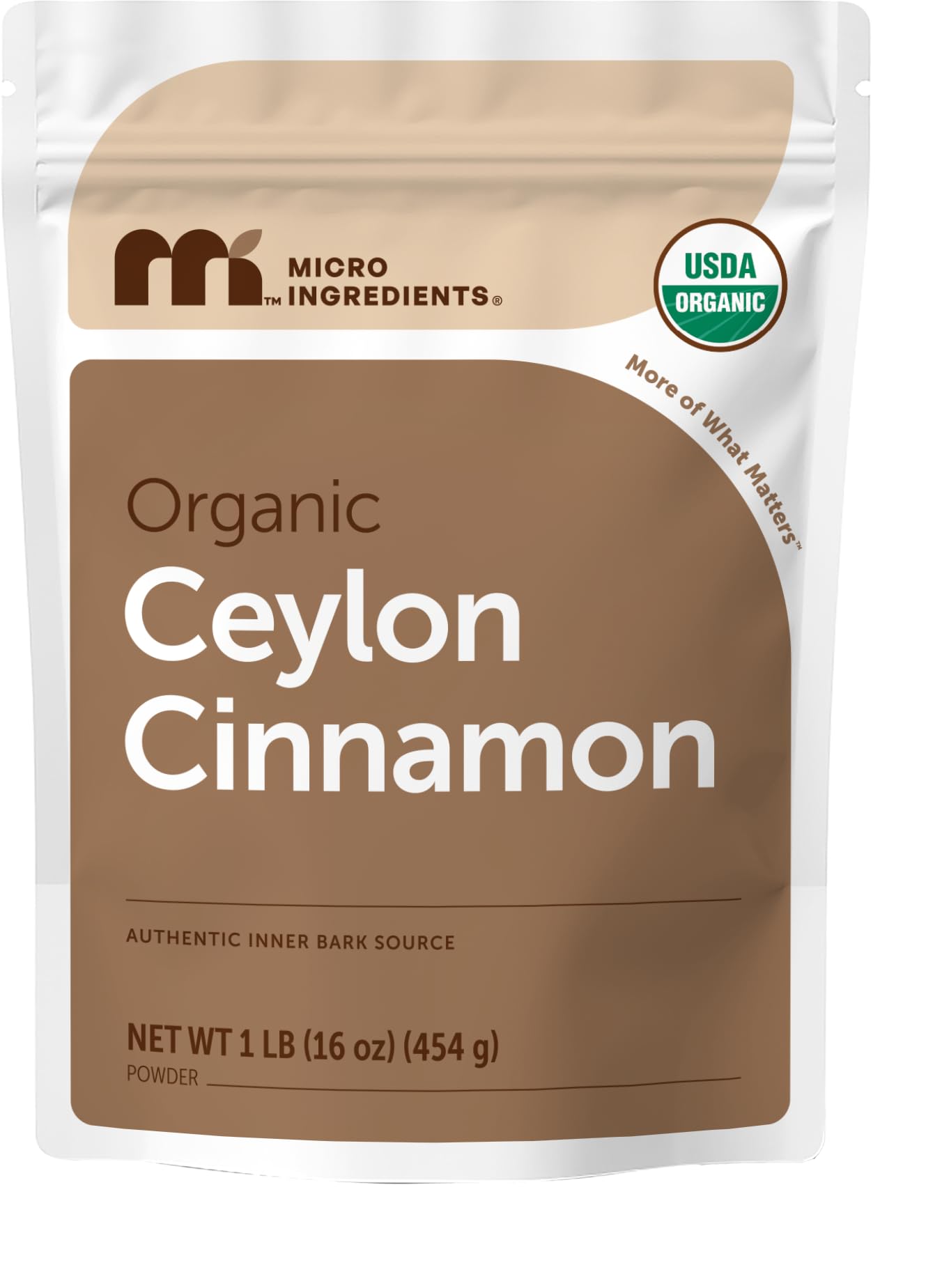 Micro Ingredients front packaging showing 1 lb pouch and organic seal for pantry organization