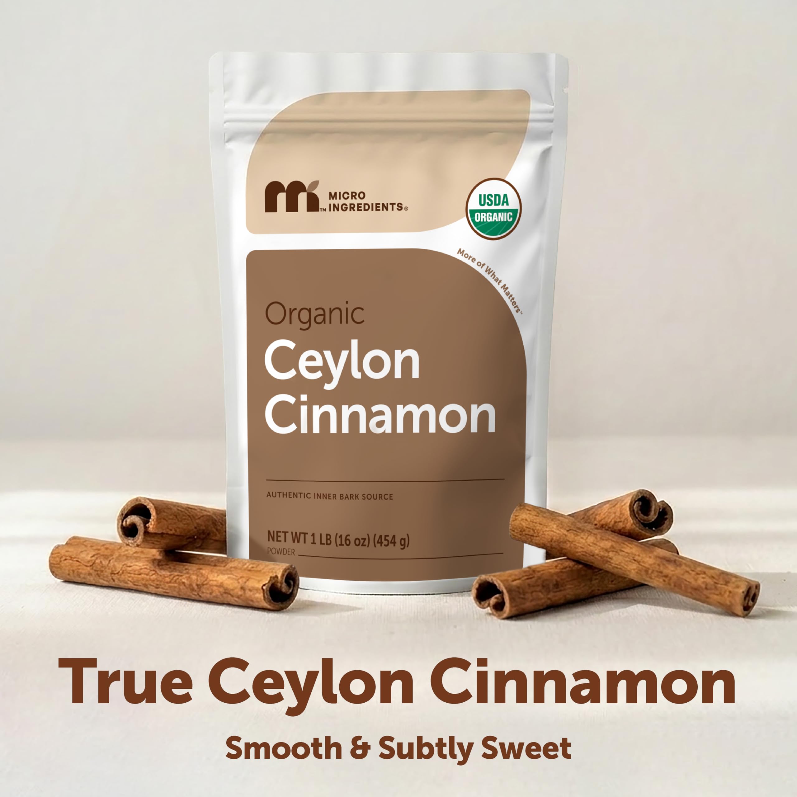Micro Ingredients cinnamon sprinkled over coffee enhancing warmth and aroma