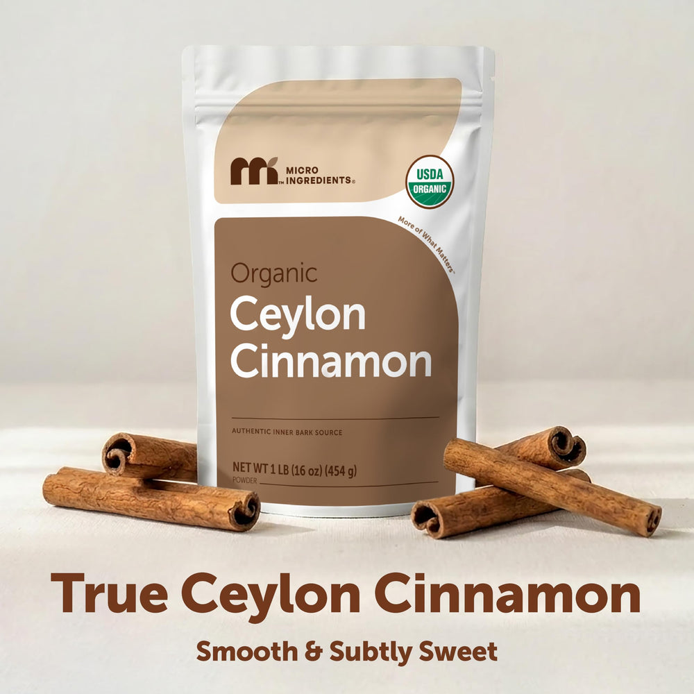 Micro Ingredients cinnamon sprinkled over coffee enhancing warmth and aroma