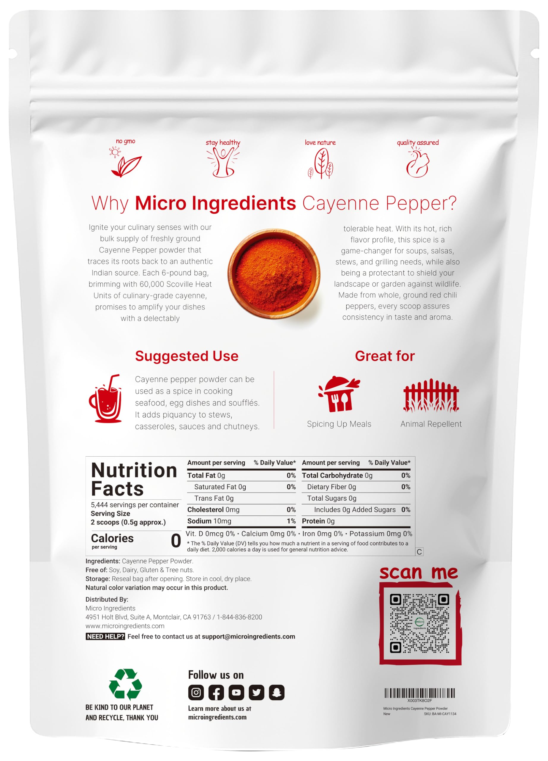 Micro Ingredients close-up of fine cayenne powder texture highlighting freshness