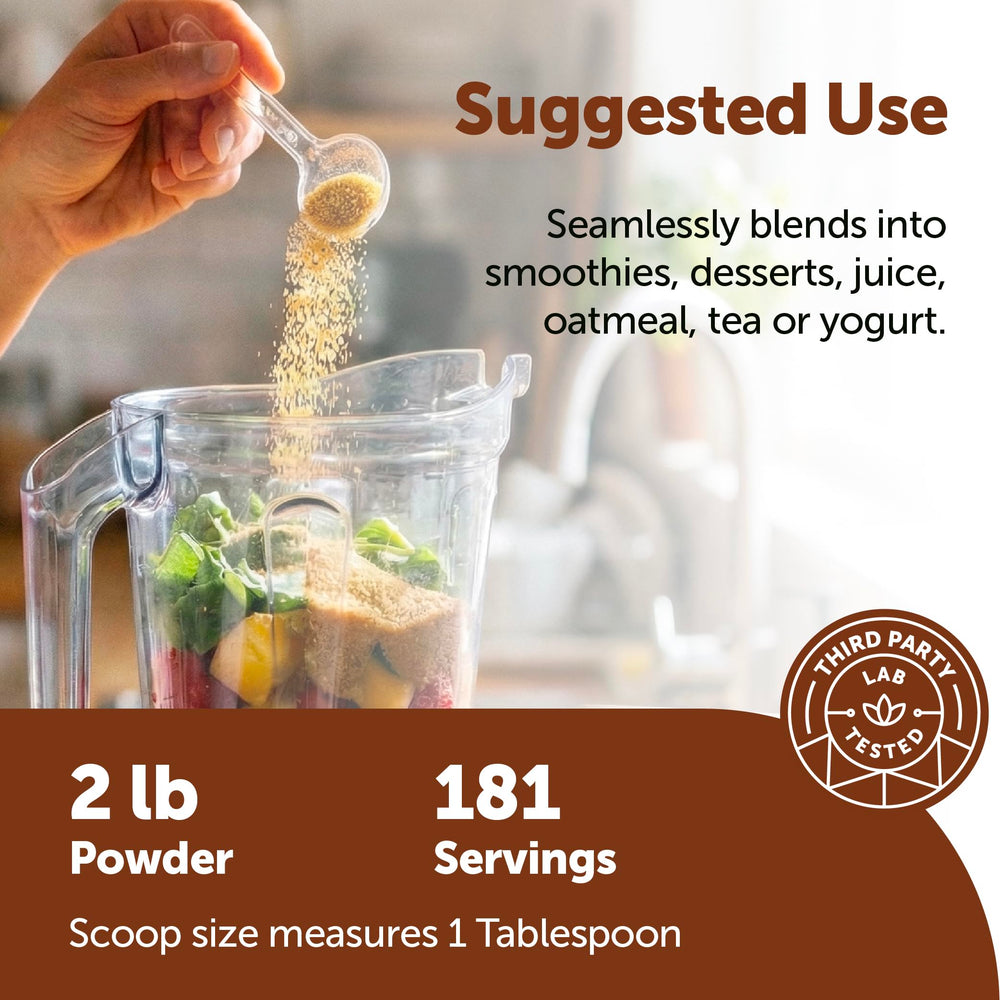 Micro Ingredients heaped spoonful highlighting powder consistency for recipes