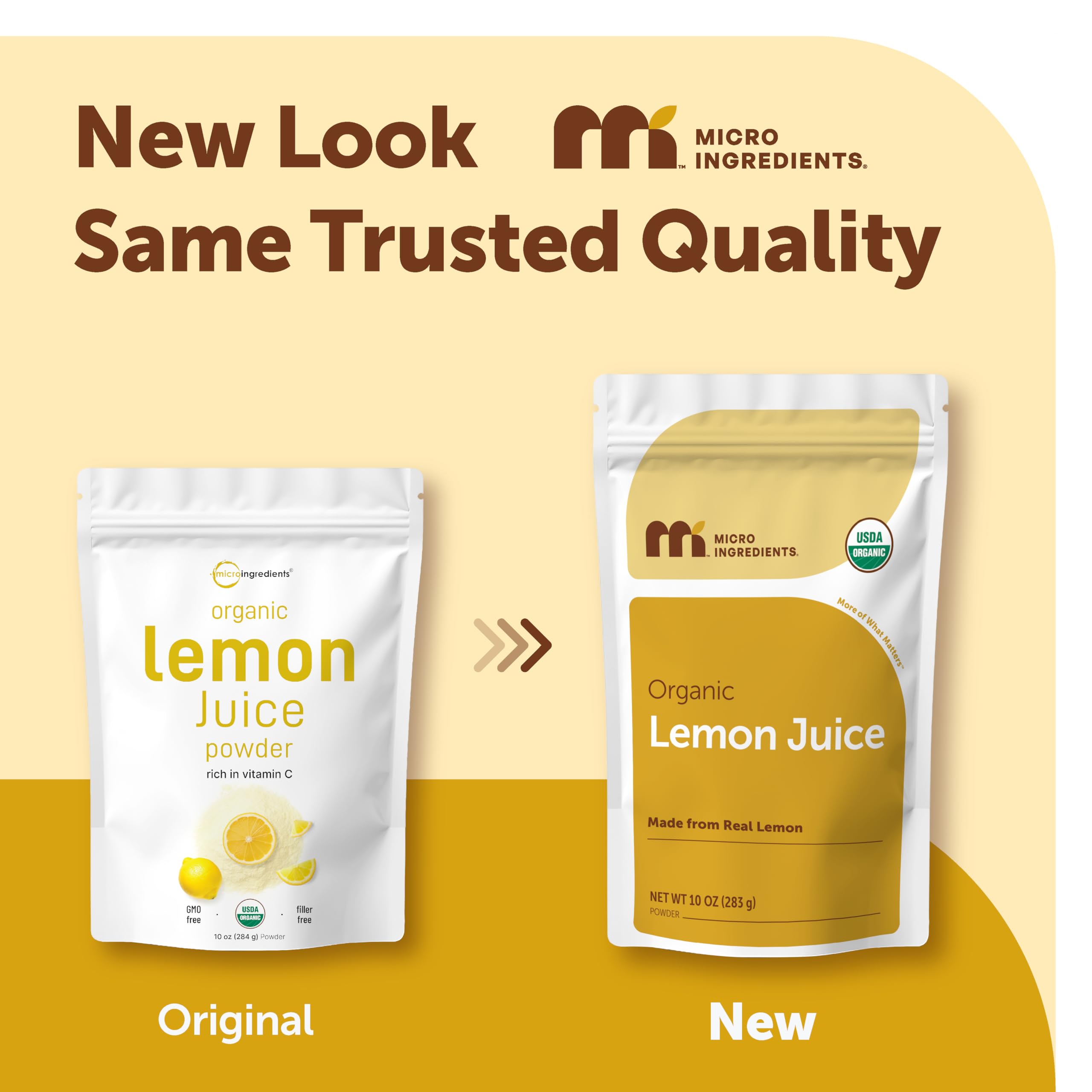 Micro Ingredients label closeup highlighting organic cold-pressed lemon details