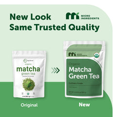 Micro Ingredients matcha powder close-up showing fine texture for smooth mixing