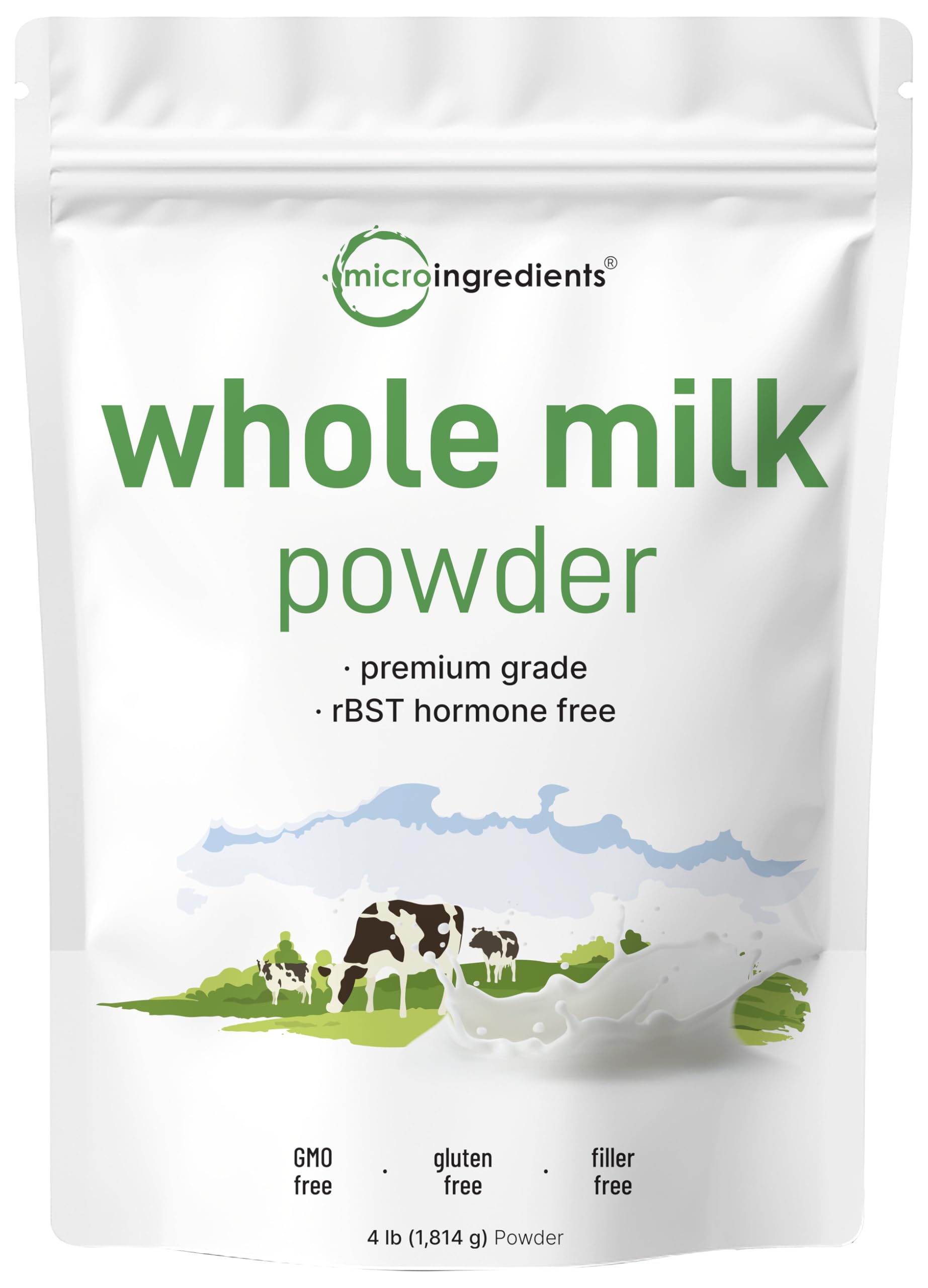 Micro Ingredients front packaging showing 4 lb pouch and clean label benefits