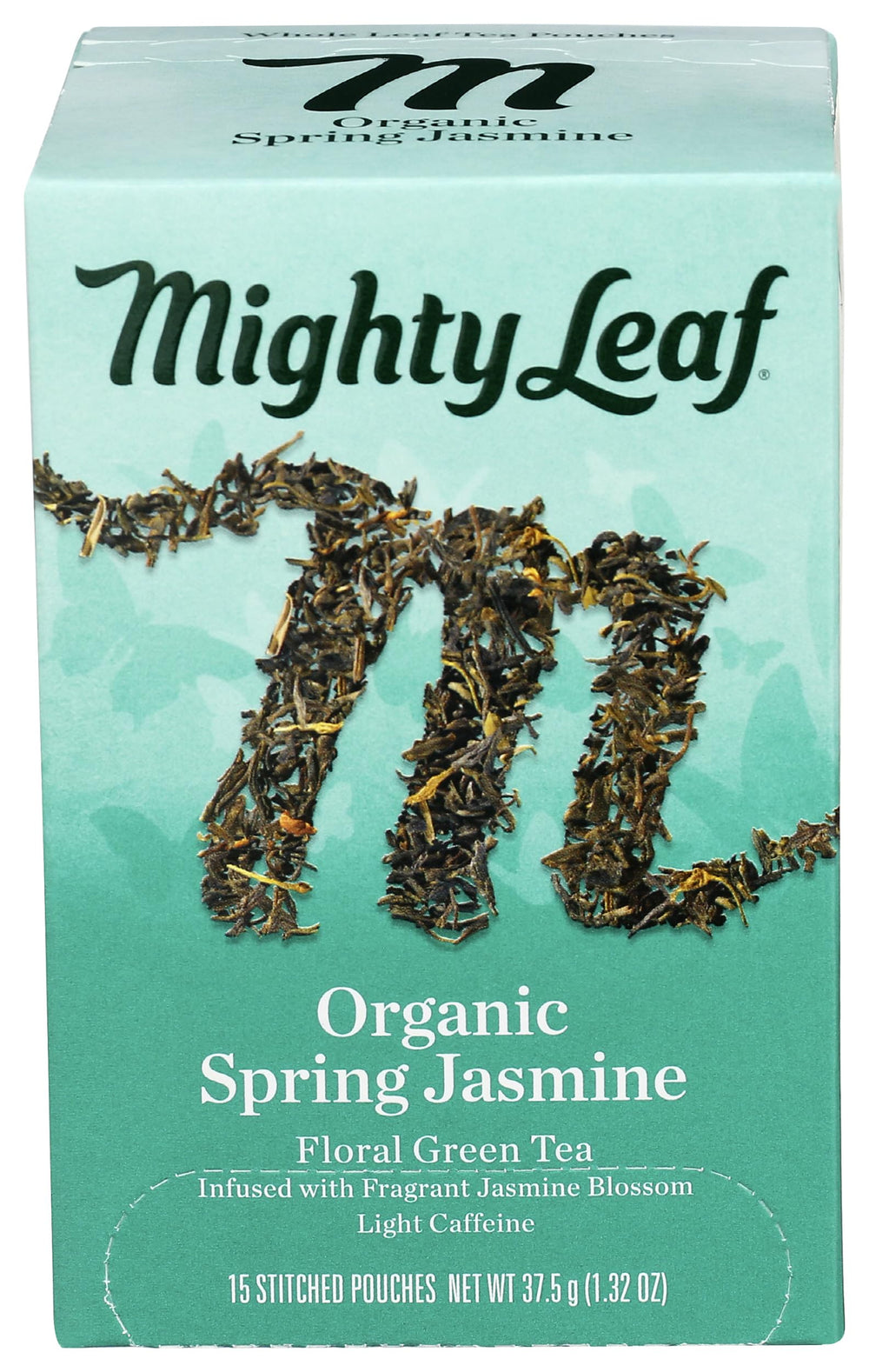 Mighty Leaf front packaging showing 15-count and organic label for quick selection
