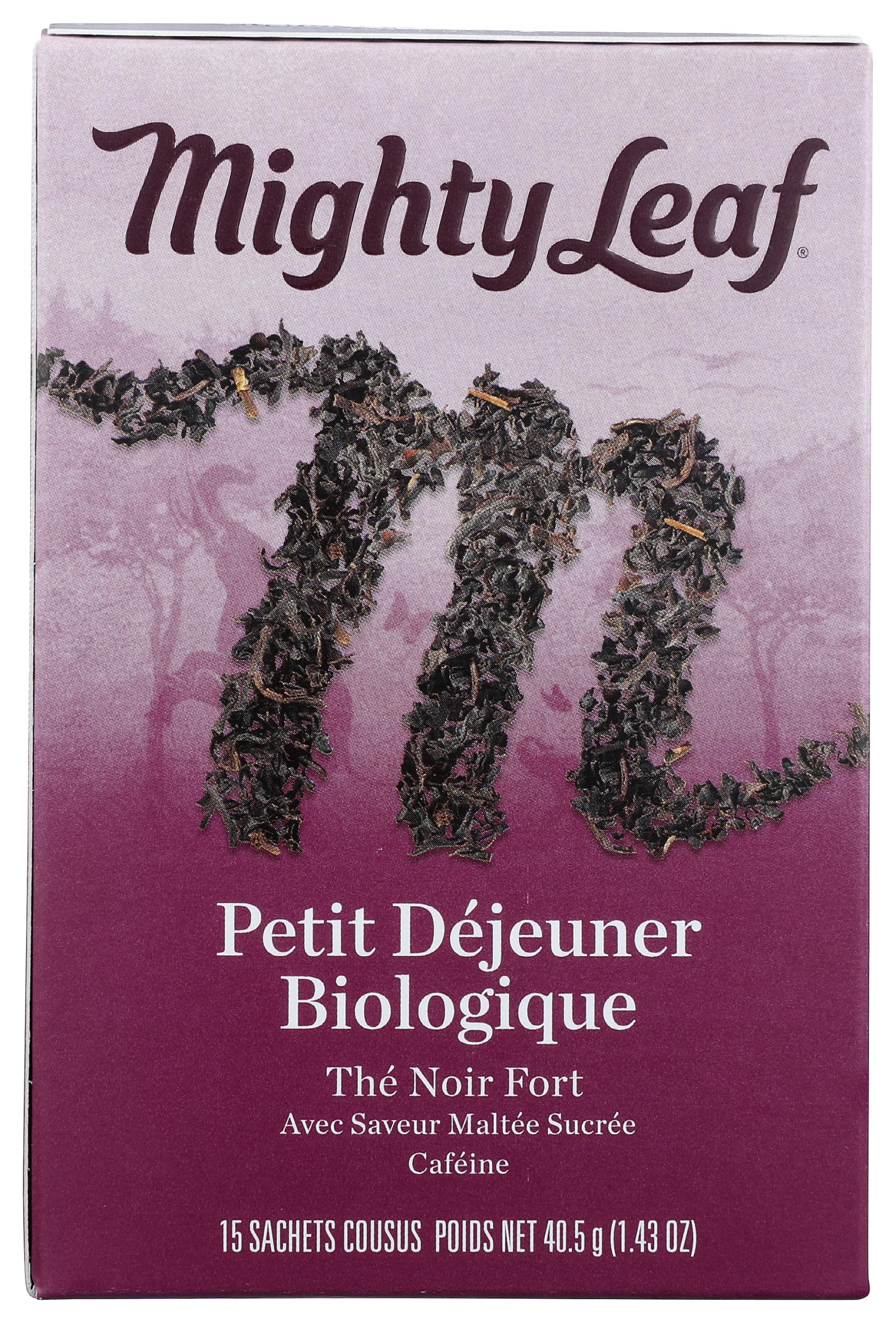 Mighty Leaf hand‑stitched sachet close-up highlighting whole‑leaf infusion for richer, cleaner flavor