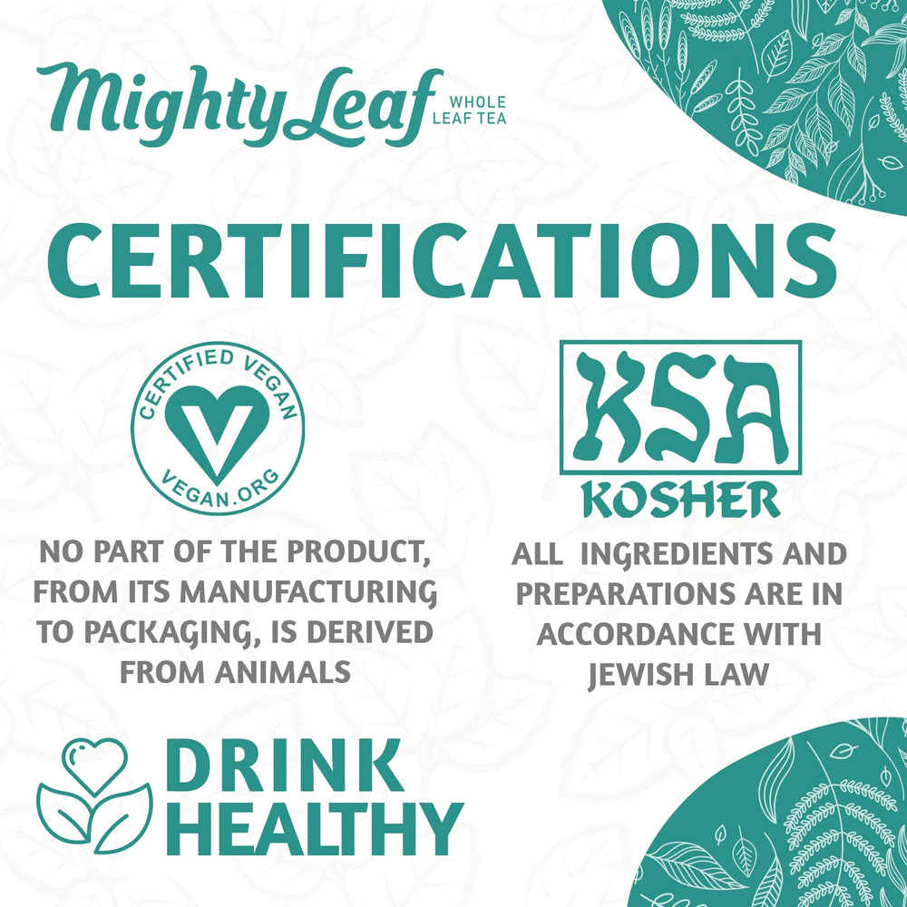 Mighty Leaf tall iced mint tea glass demonstrating refreshing cold-brew option