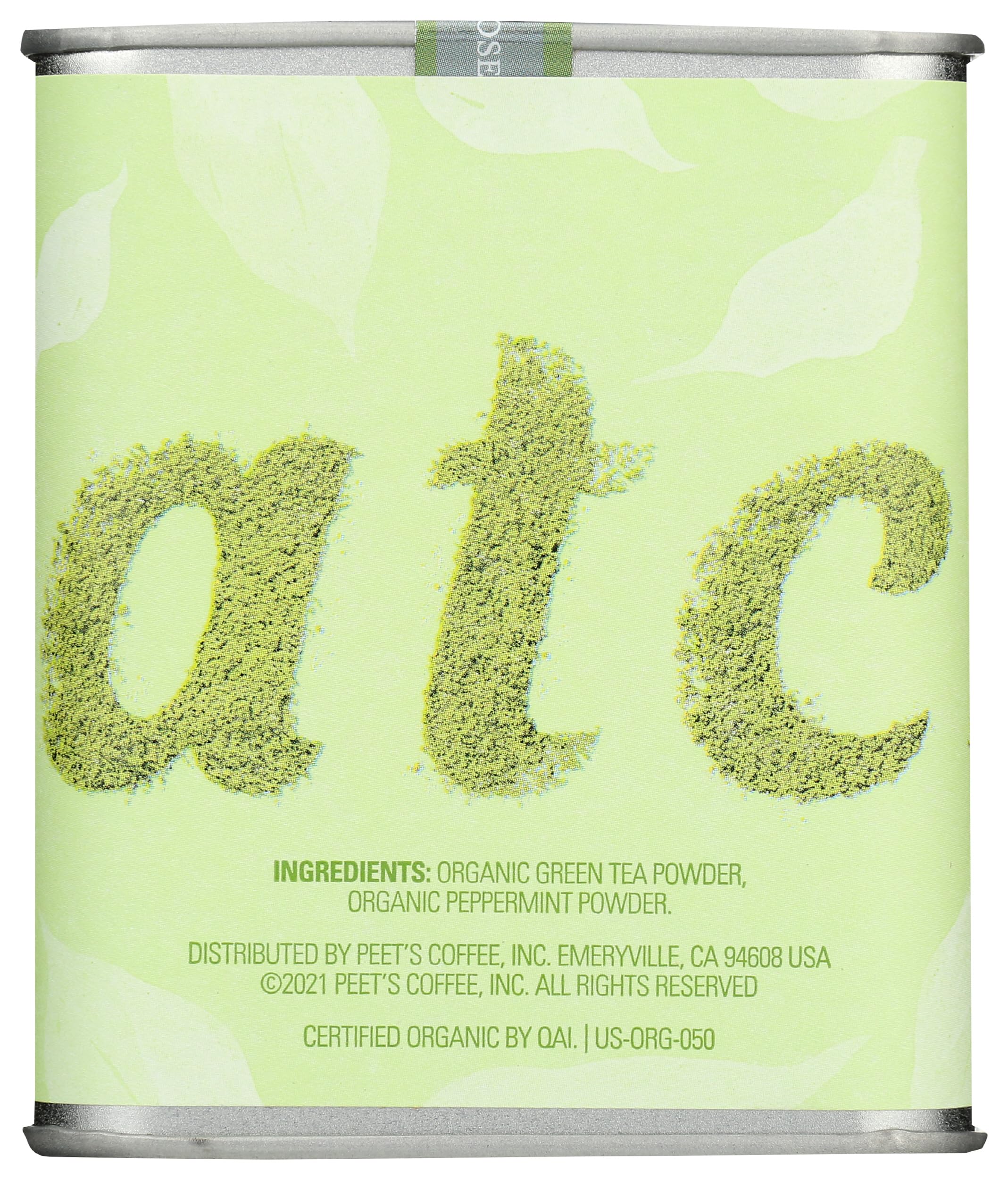 Mighty Leaf peppermint leaves and matcha powder showing whole-ingredient freshness