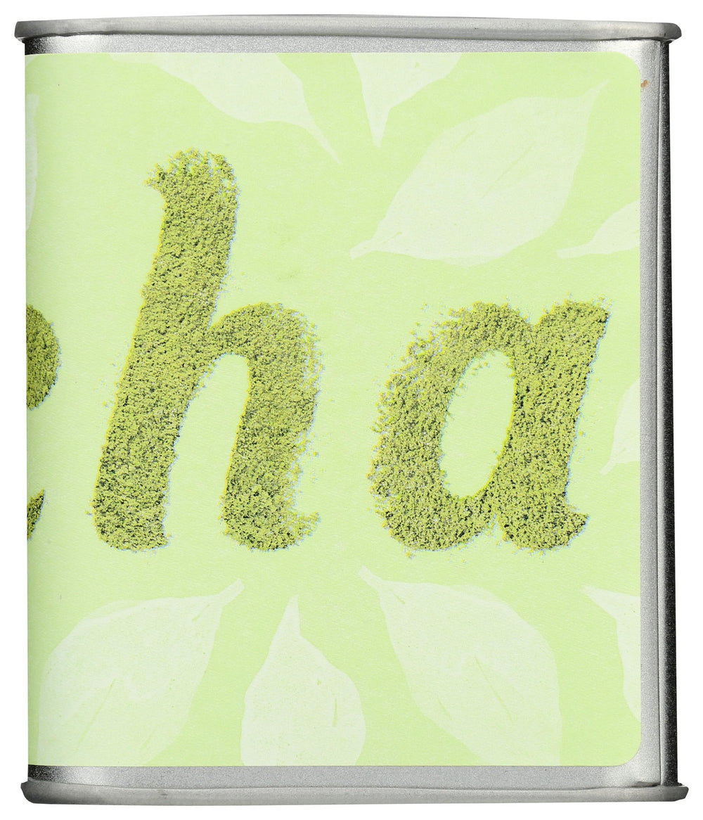 Mighty Leaf open tin with finely ground mint matcha powder for fresh preparation