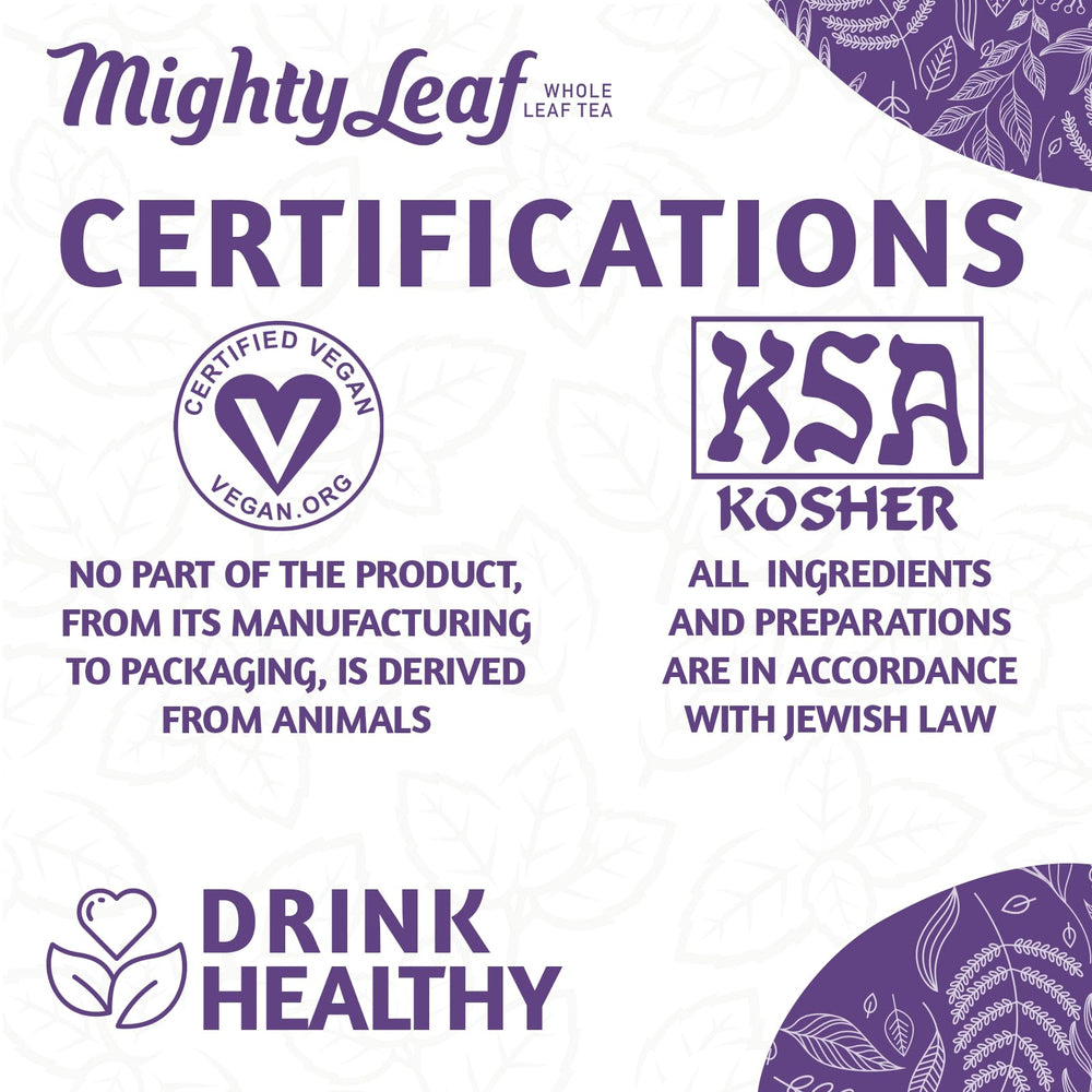 Mighty Leaf pouches beside ruler showing 100-count bulk supply