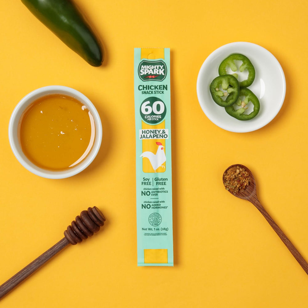 Mighty Spark stick beside a ruler demonstrating size and portion control benefit