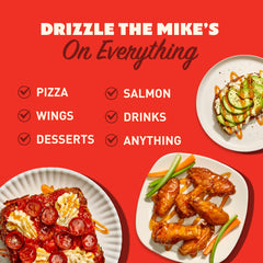 Mike's Hot Honey drizzled on pizza adding sweet-heat and glossy finish