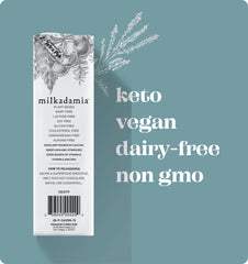 Milkadamia close-up pour demonstrating creamy texture and smoothness