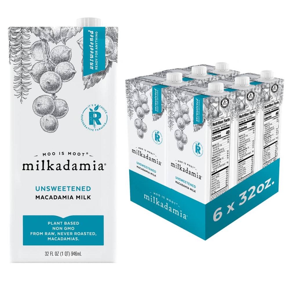 Milkadamia unsweetened front packaging showing label and pack benefits