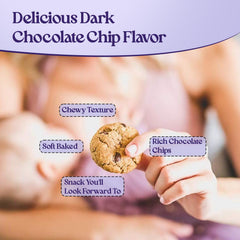 MilkBliss close-up of chocolate chips and oats, highlights rich texture benefit