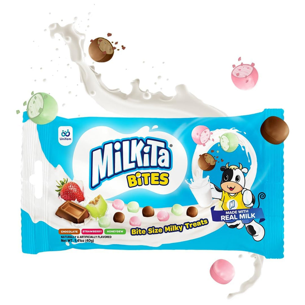 Milkita close-up of candy texture highlighting creamy center benefit