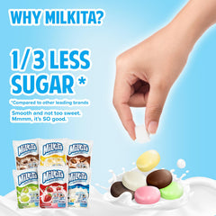 Milkita flavor array top view displaying six nostalgic milk flavors