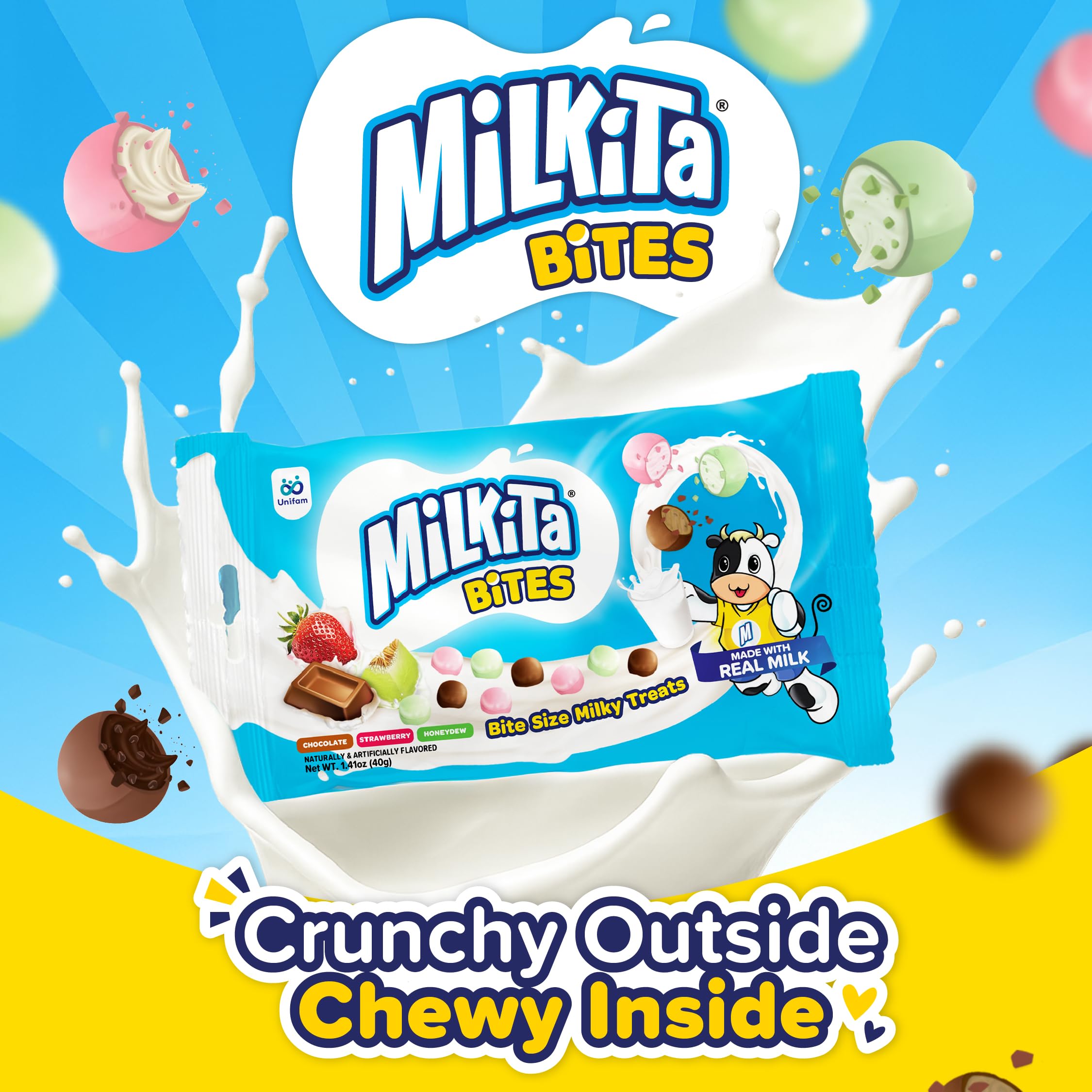 Milkita variety of chocolate strawberry honeydew flavors for choice benefit