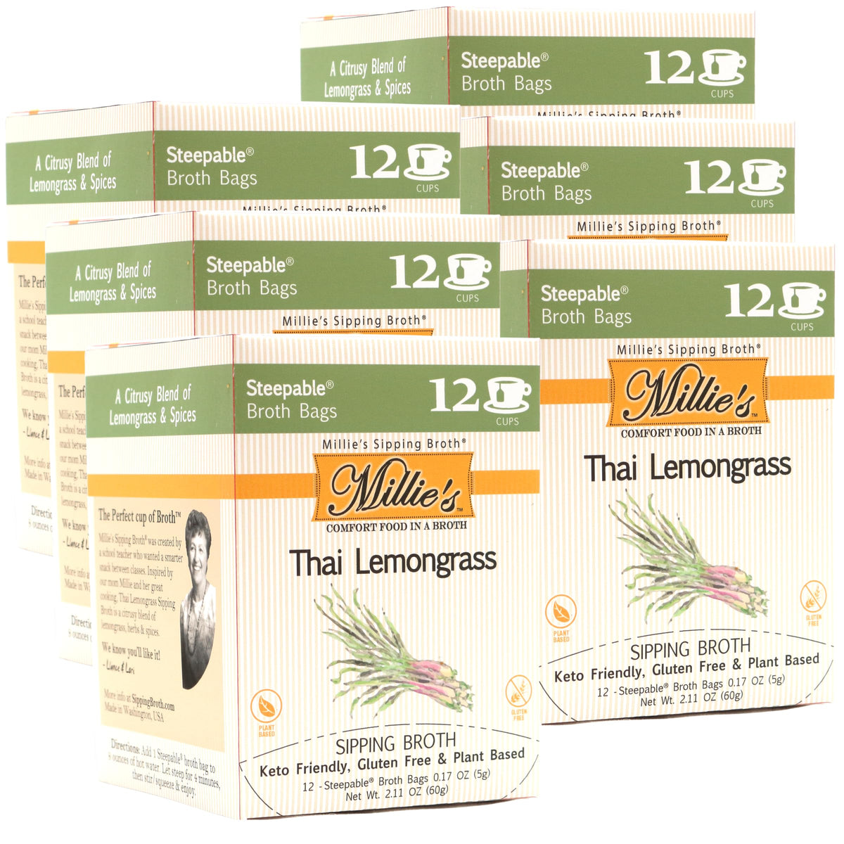 Millie's front packaging showing product and benefits for quick recognition