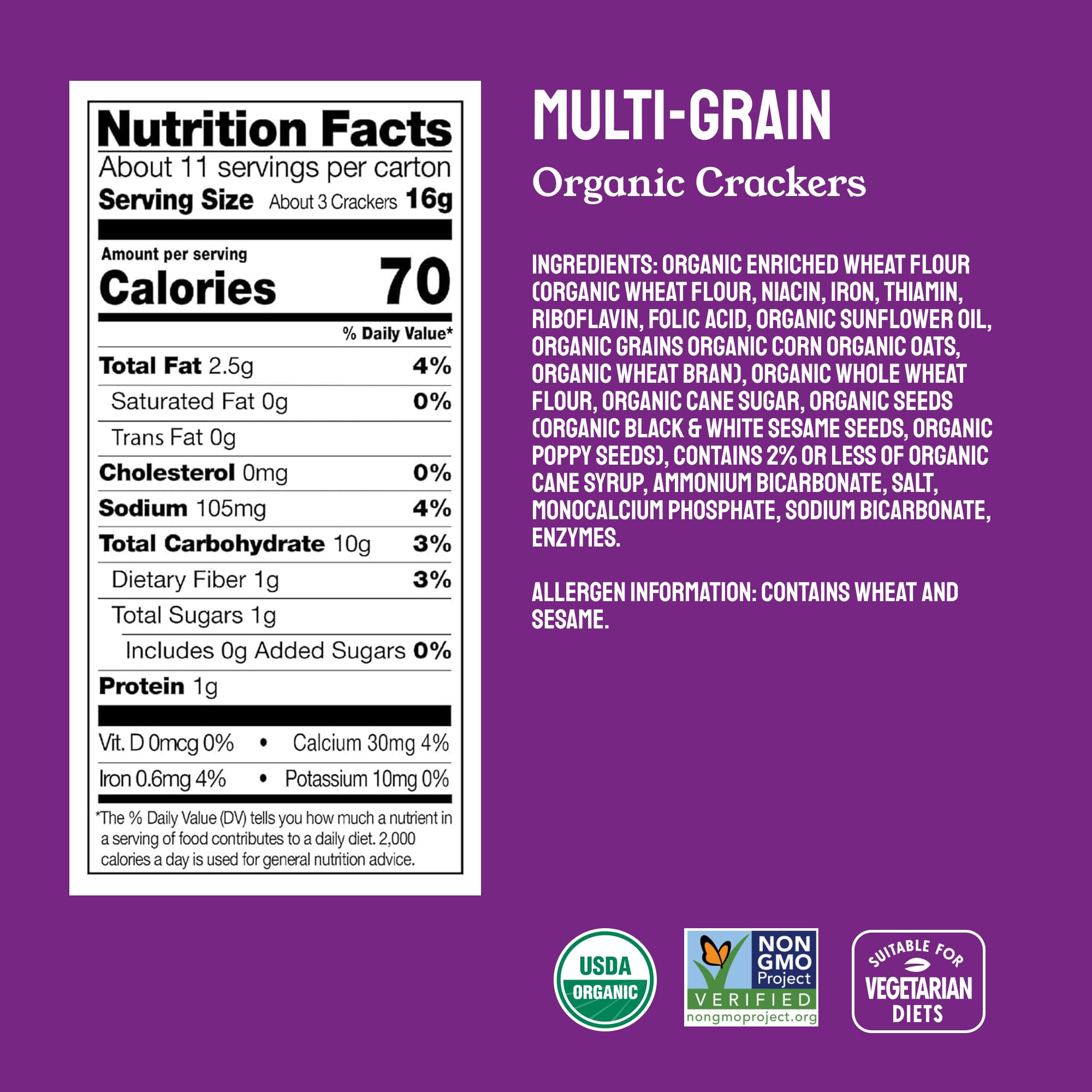 Milton's close-up of cracker texture and seeds highlighting crunchy whole grains