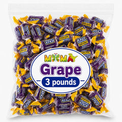 MIMA MIMA front packaging showing 3 lb grape candy, convenient bulk gifting