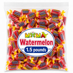 Mima Mima front packaging showing 1.5 lb watermelon hard candy bag and convenience