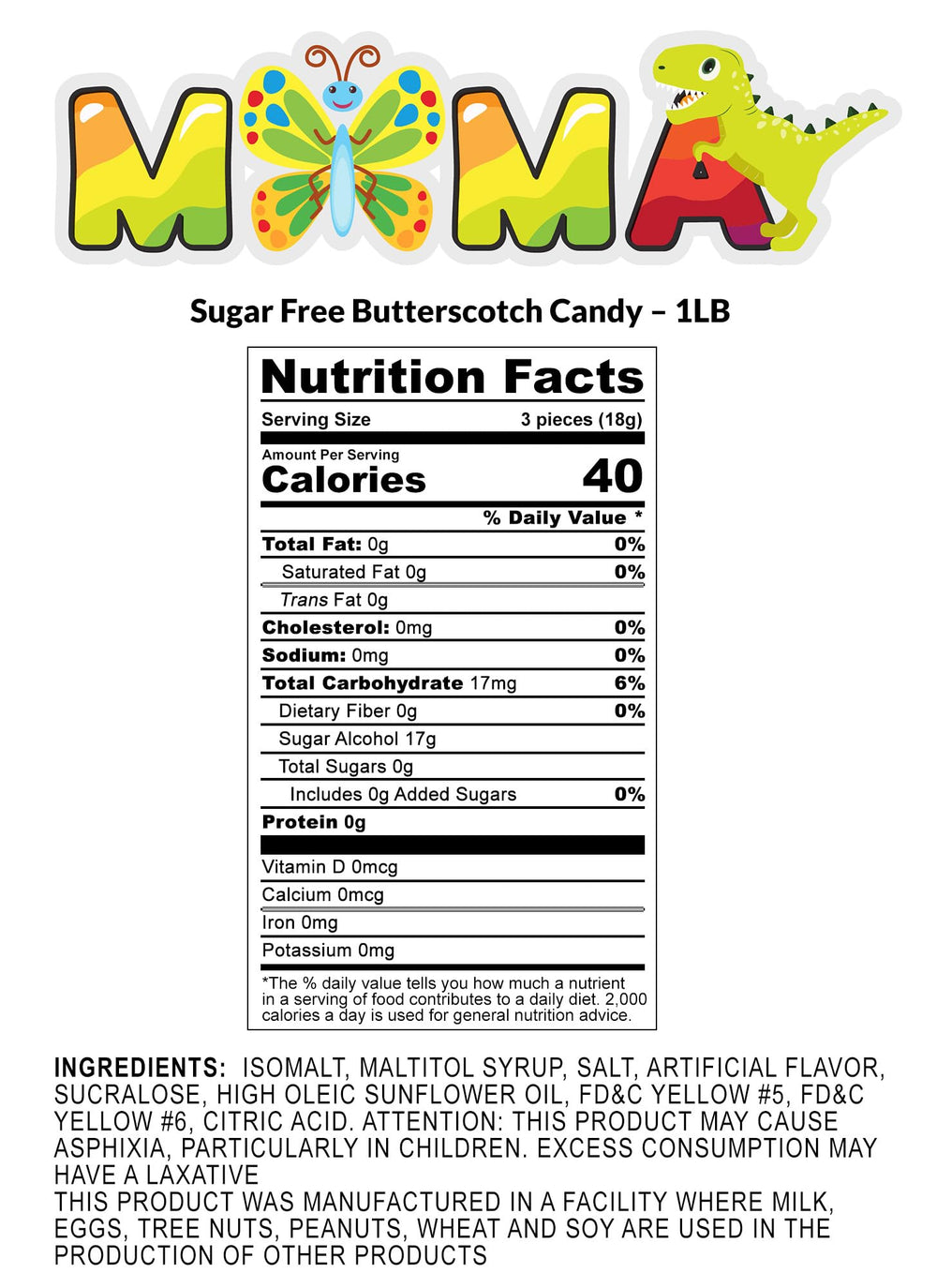 MIMA MIMA nutrition label and ingredients for diet-conscious shoppers
