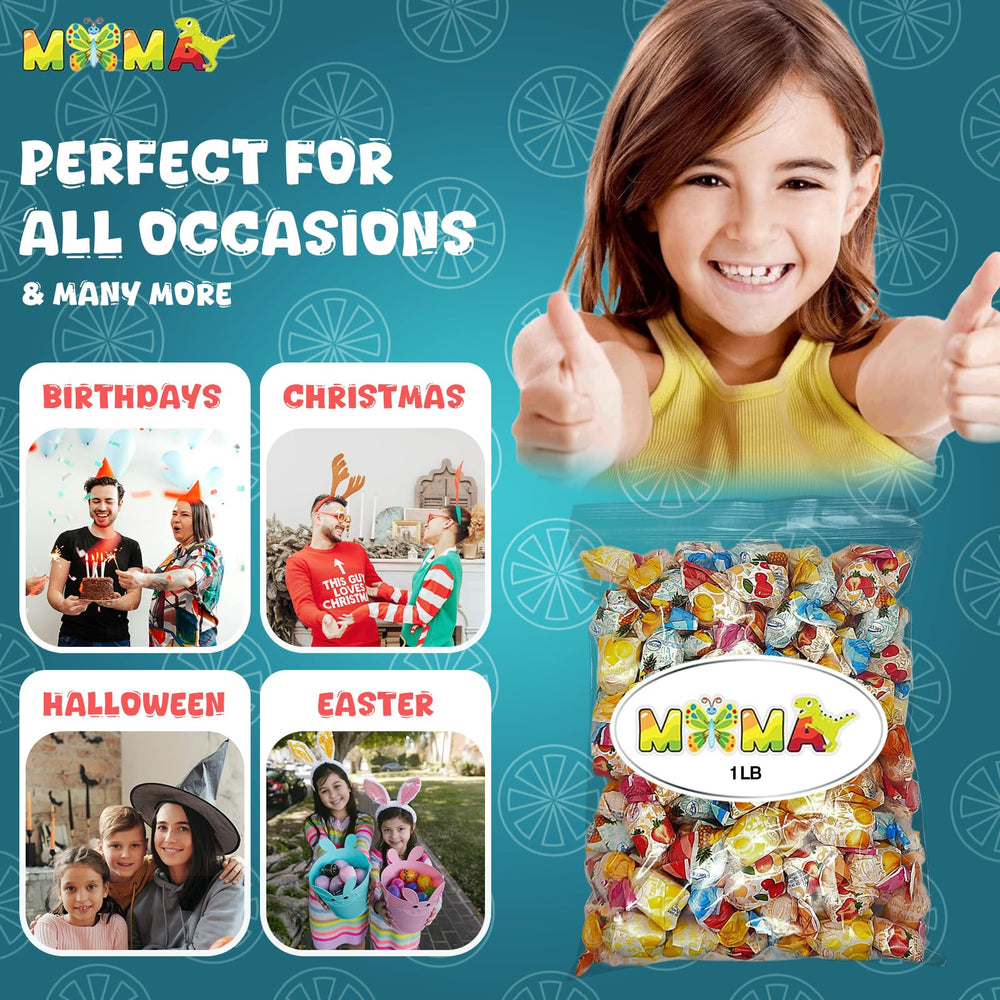 MIMA MIMA candy in hand to show size and single-serve portion benefit