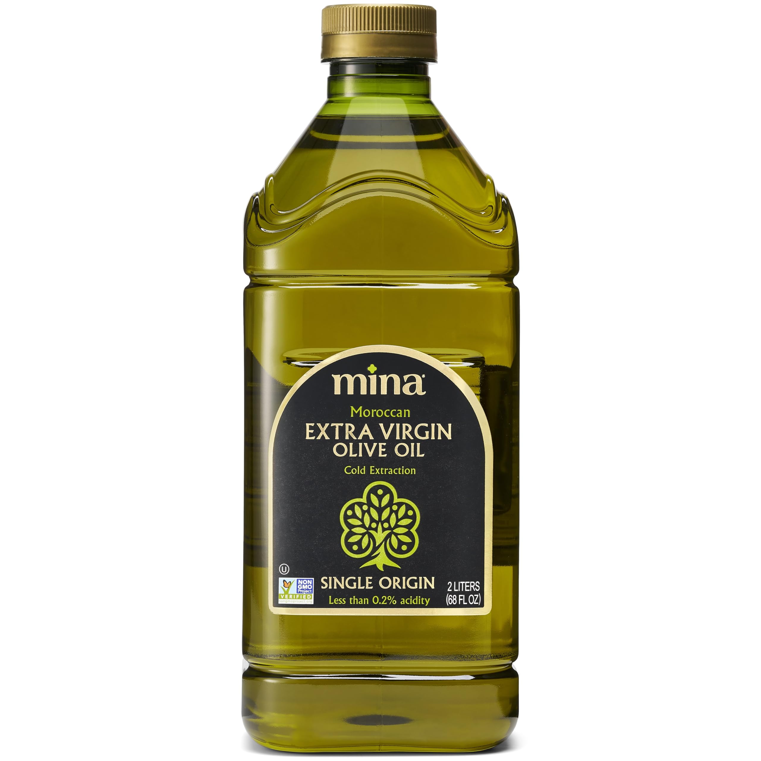 Mina front label on 2 L bottle showing brand and clean design benefit