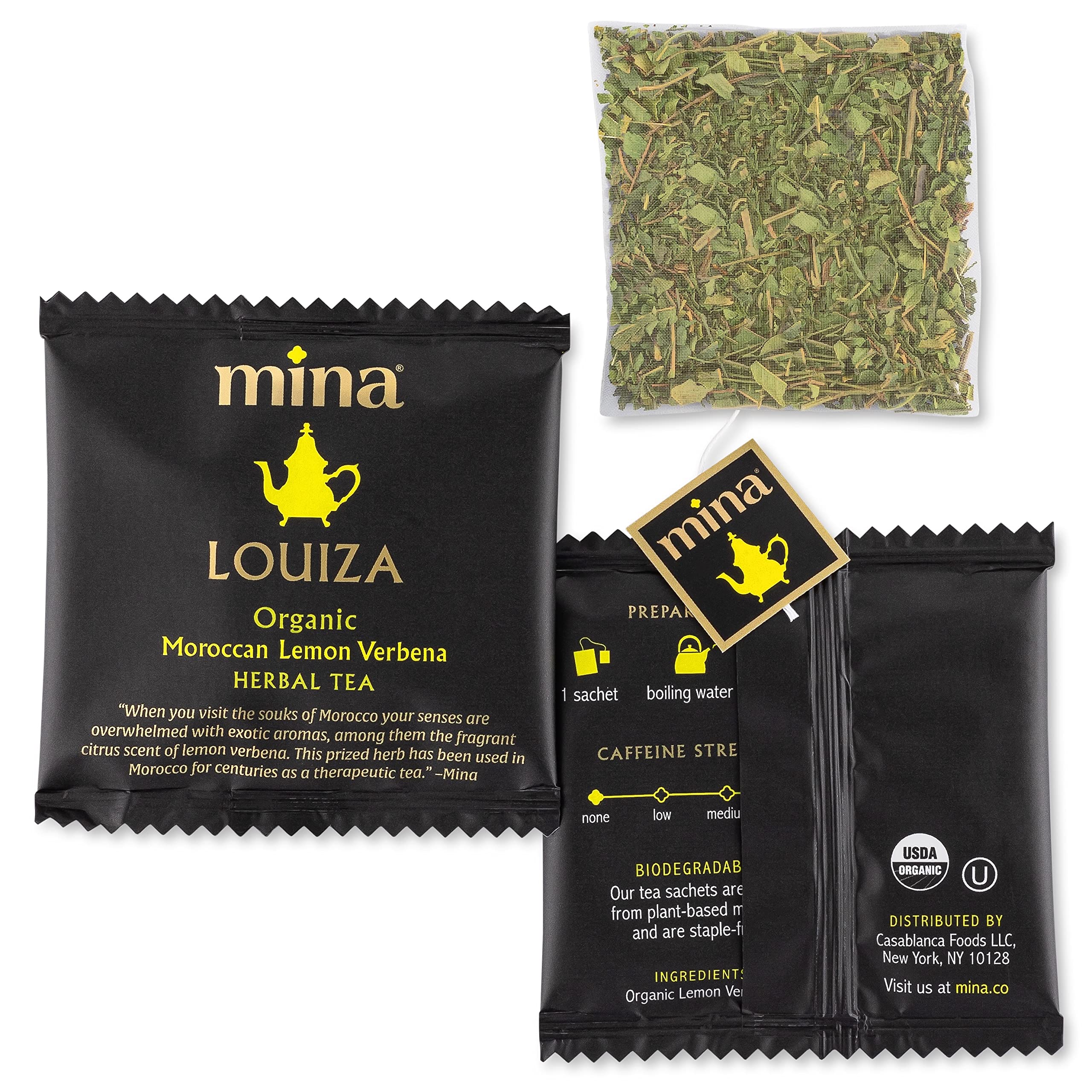 Mina tea steeping in clear cup demonstrating bright color and refreshment